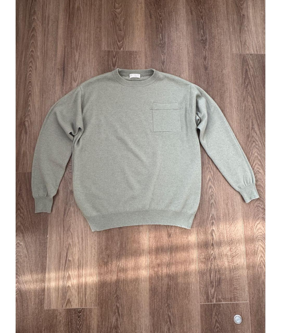 BRUNELLO CUCINELLI Зеленый кашемировый джемпер / свитер, фото 7