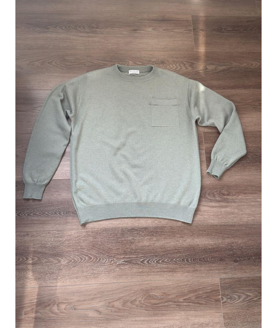 BRUNELLO CUCINELLI Зеленый кашемировый джемпер / свитер, фото 2