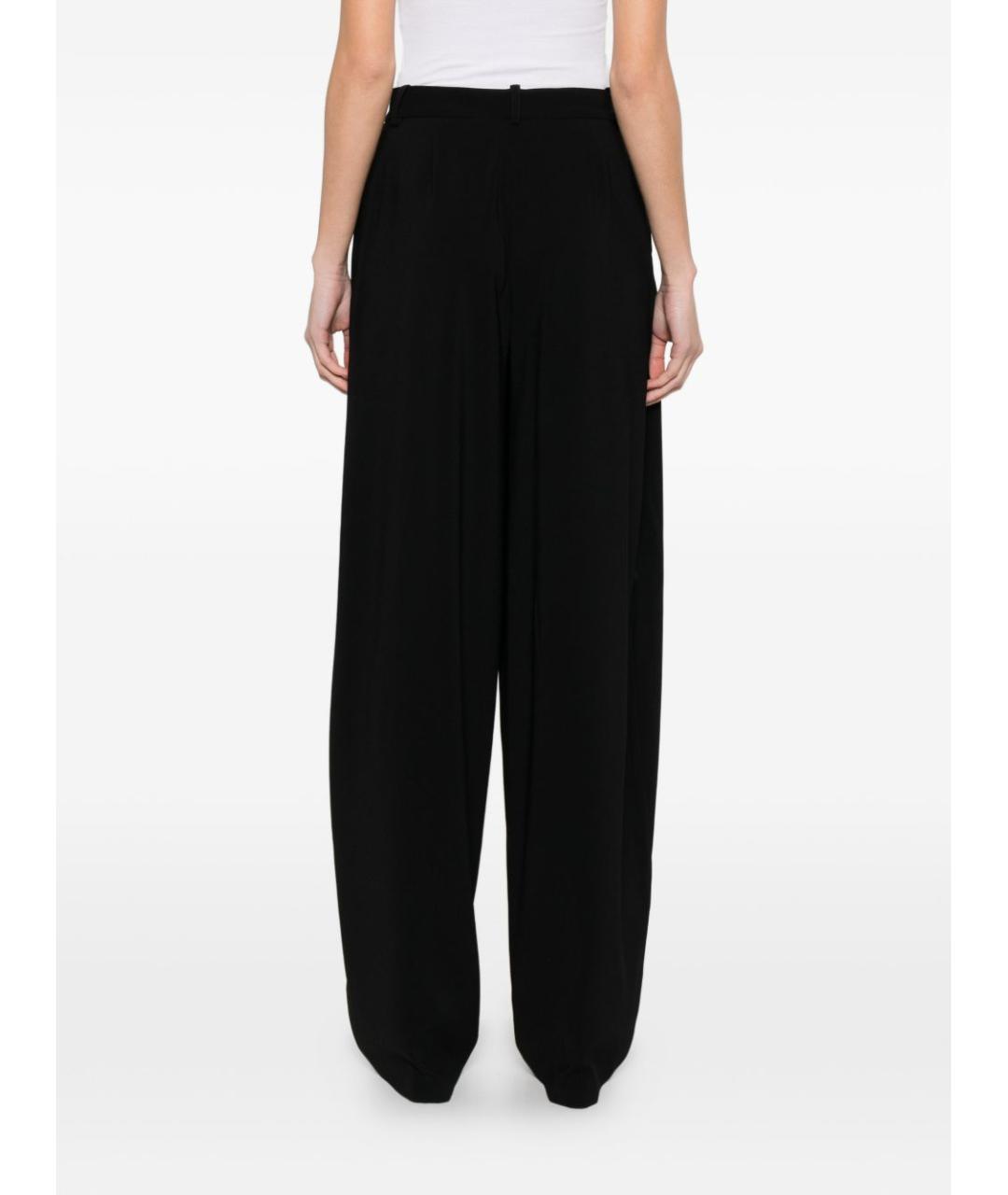 ELISABETTA FRANCHI Черные полиэстеровые прямые брюки, фото 5