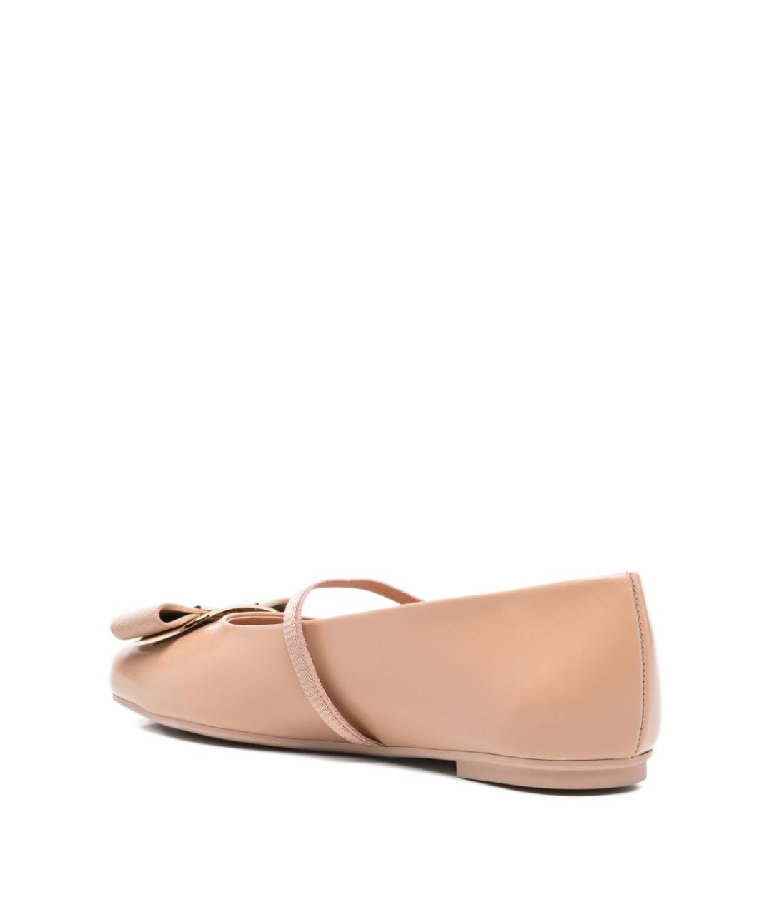 FERRAGAMO Коричневые кожаные балетки, фото 2