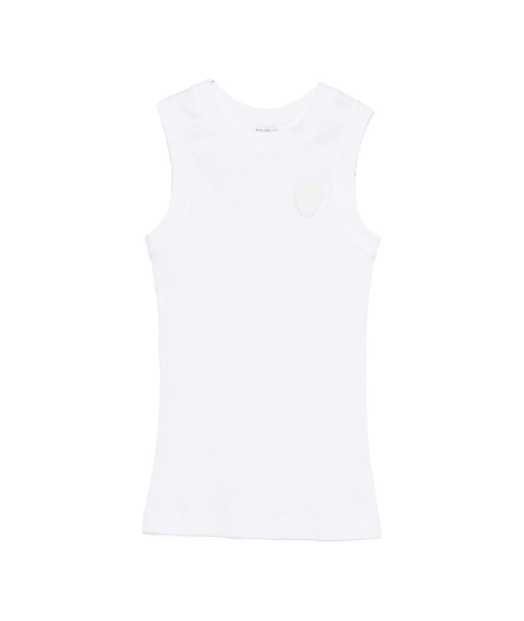 BRUNELLO CUCINELLI Белая хлопковая майка, фото 1