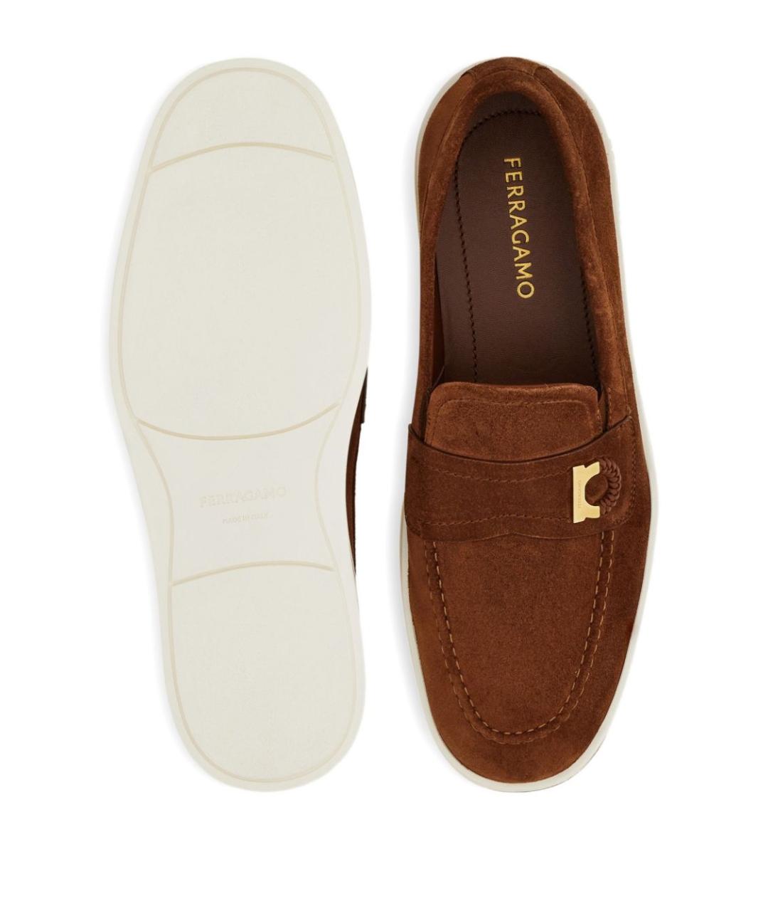 FERRAGAMO Коричневые лоферы, фото 3