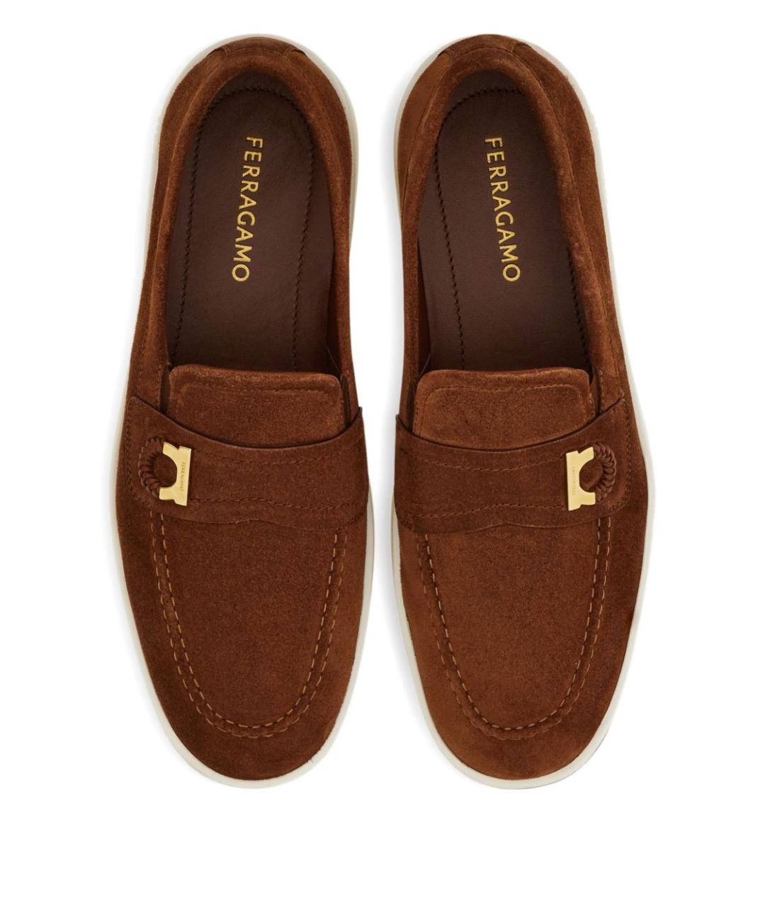 FERRAGAMO Коричневые лоферы, фото 5