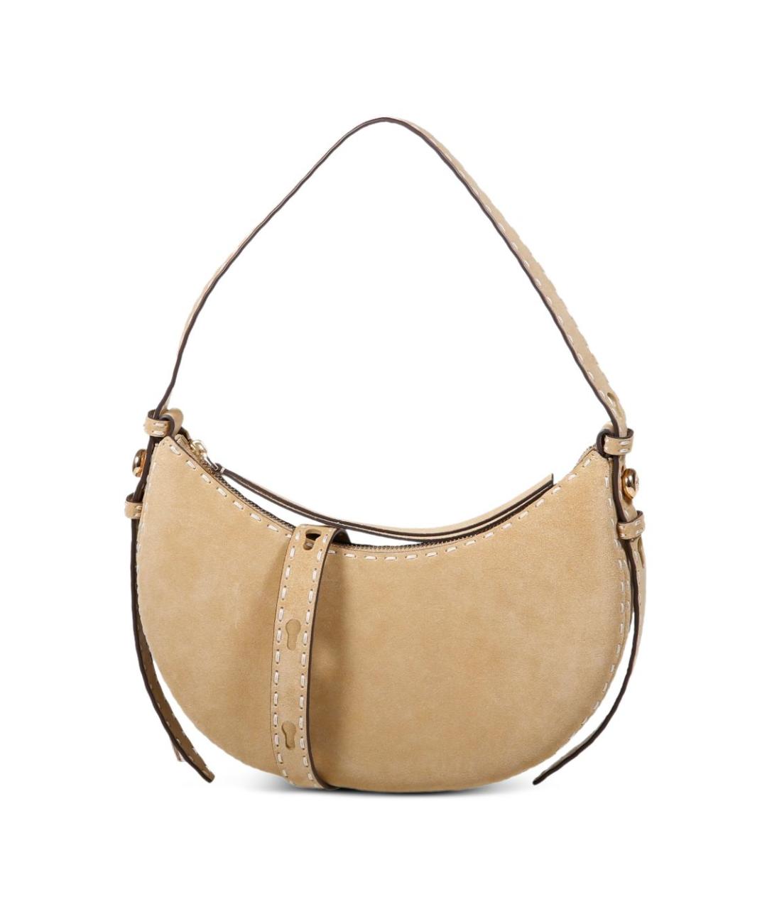 TORY BURCH Бежевая замшевая сумка через плечо, фото 1