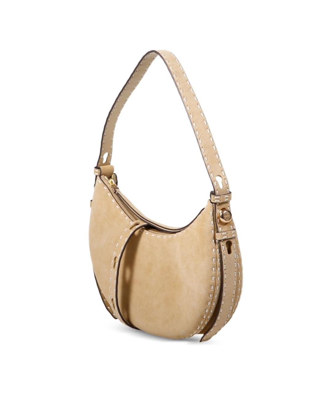 TORY BURCH Бежевая замшевая сумка через плечо, фото 3