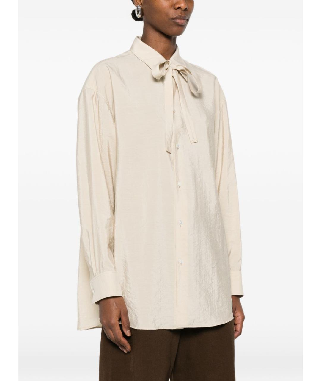 LEMAIRE Бежевая шелковая рубашка, фото 3