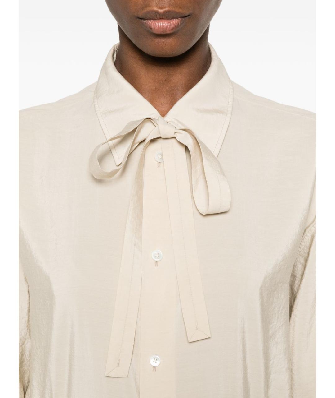 LEMAIRE Бежевая шелковая рубашка, фото 5