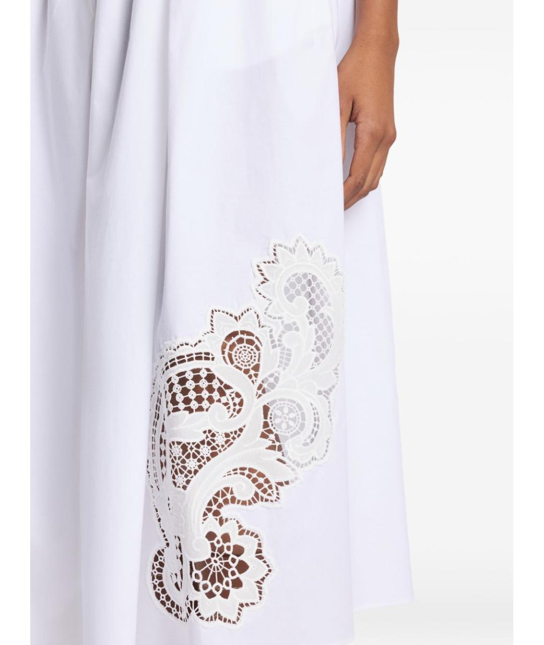 FAY Белая хлопковая юбка миди, фото 3