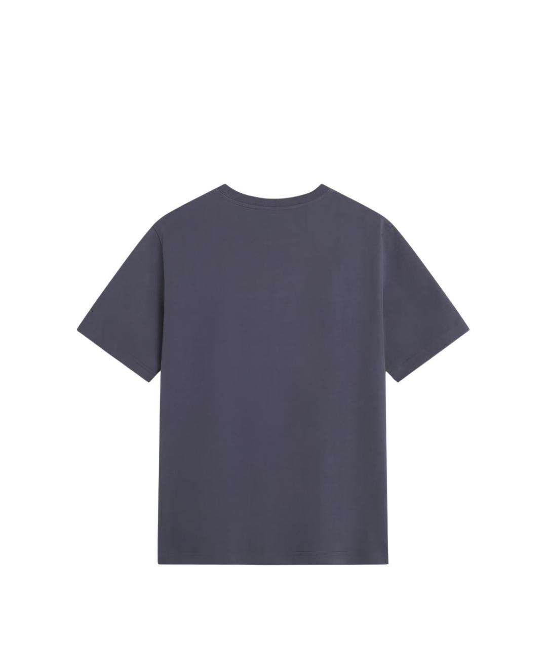 MAISON KITSUNE Синяя хлопковая футболка, фото 2