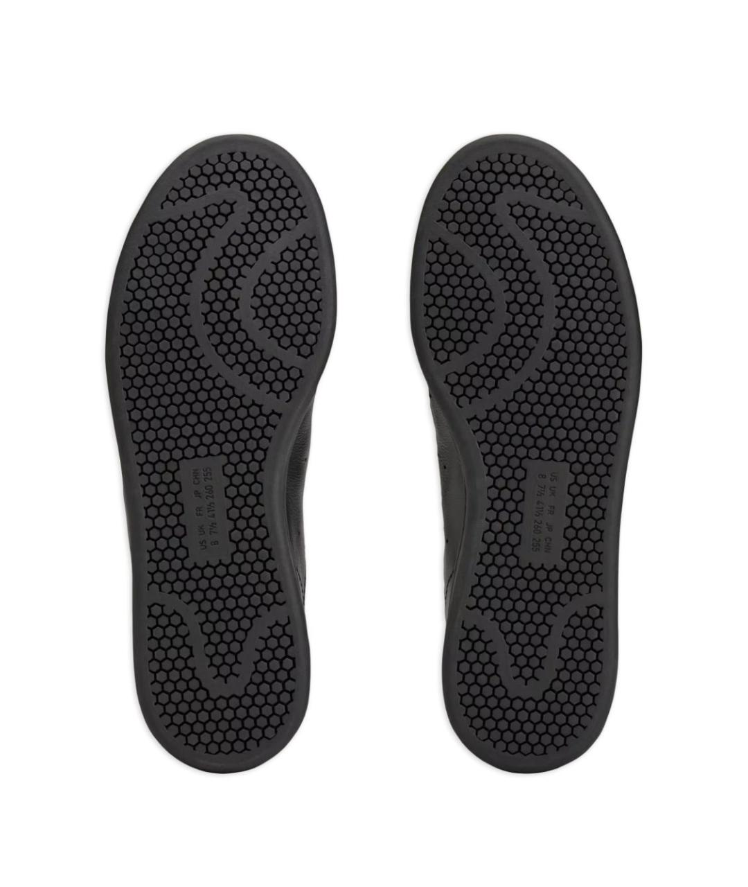 Y-3 Черные кожаные низкие кроссовки / кеды, фото 6