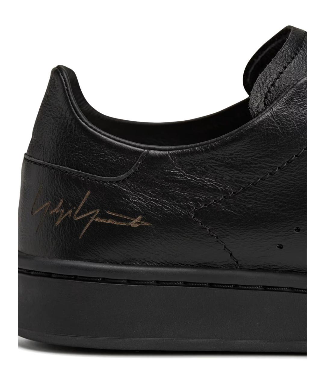 Y-3 Черные кожаные низкие кроссовки / кеды, фото 7