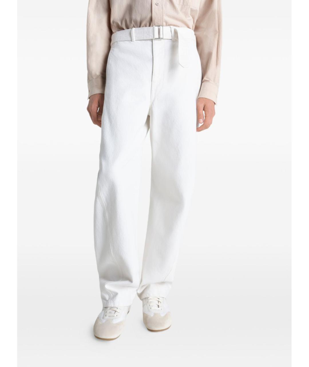 LEMAIRE Белые хлопковые прямые джинсы, фото 4
