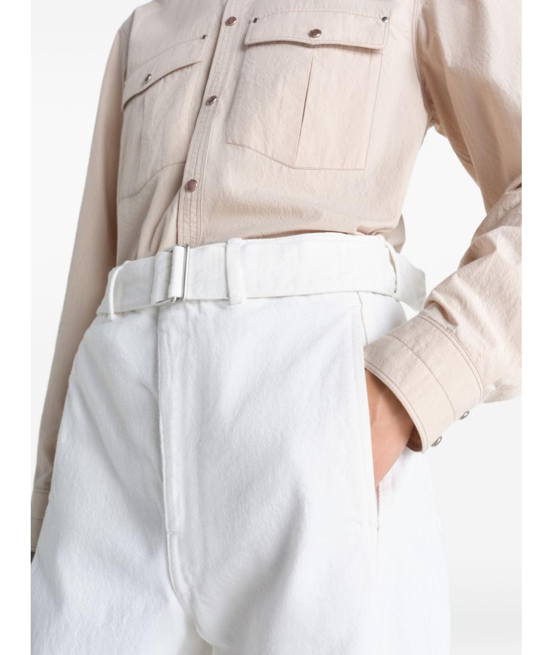 LEMAIRE Белые хлопковые прямые джинсы, фото 5