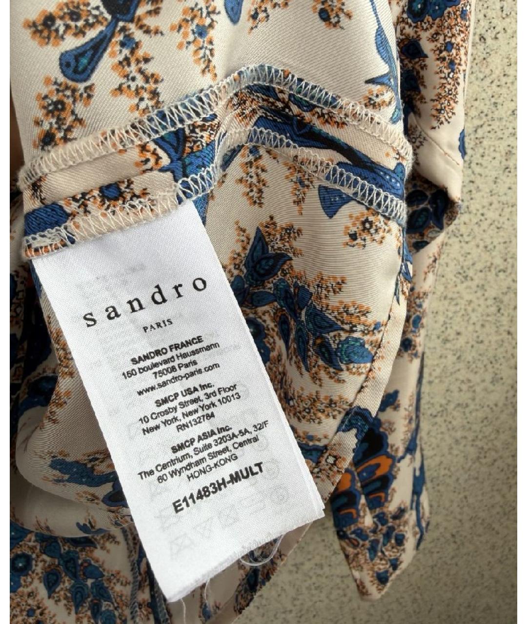 SANDRO Мульти шелковая блузы, фото 7