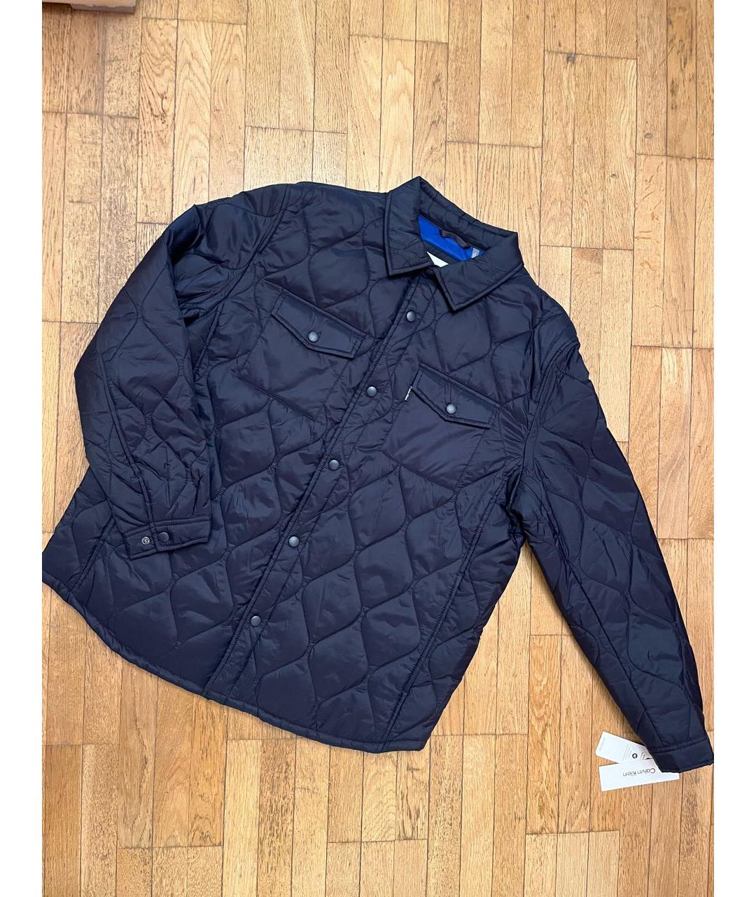 CALVIN KLEIN Темно-синяя полиэстеровая куртка, фото 2