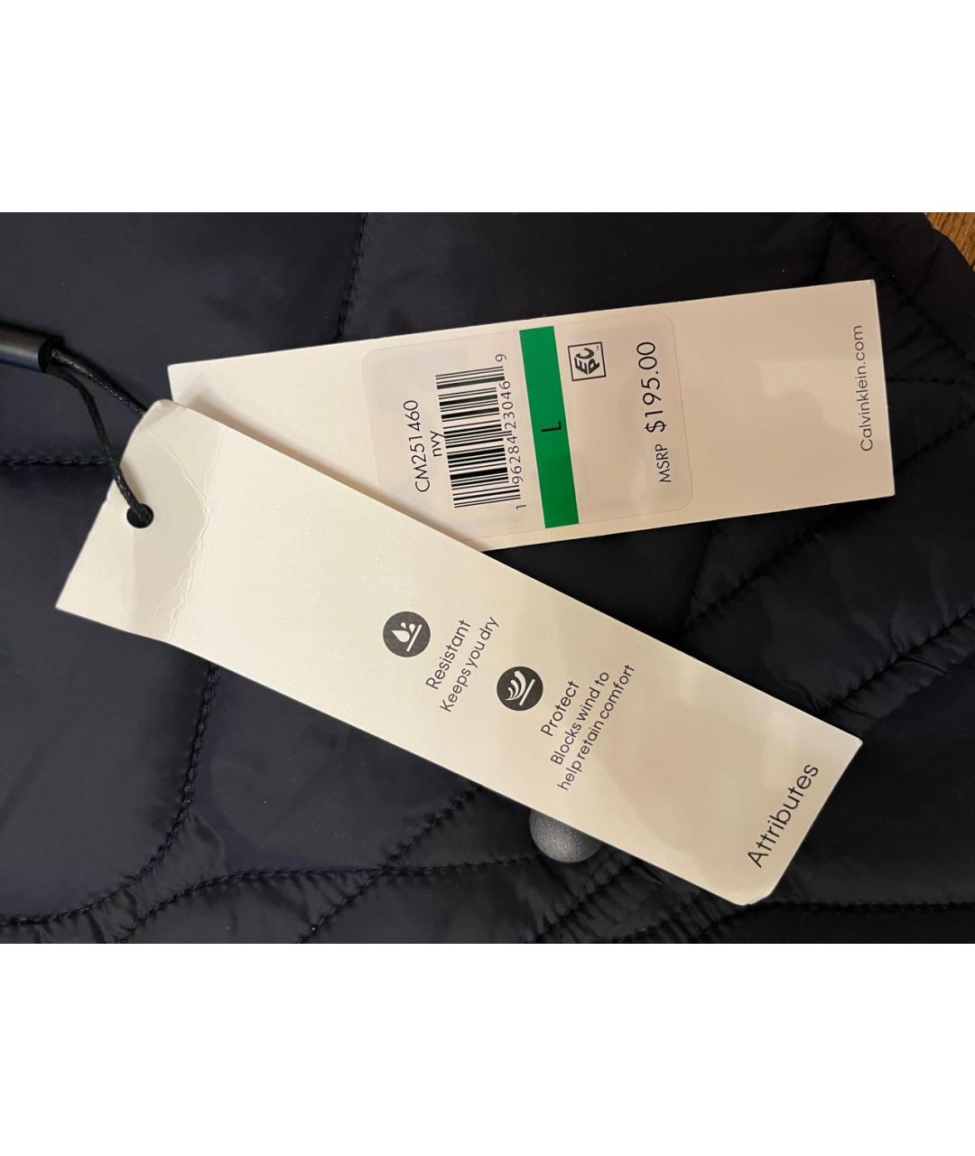 CALVIN KLEIN Темно-синяя полиэстеровая куртка, фото 4