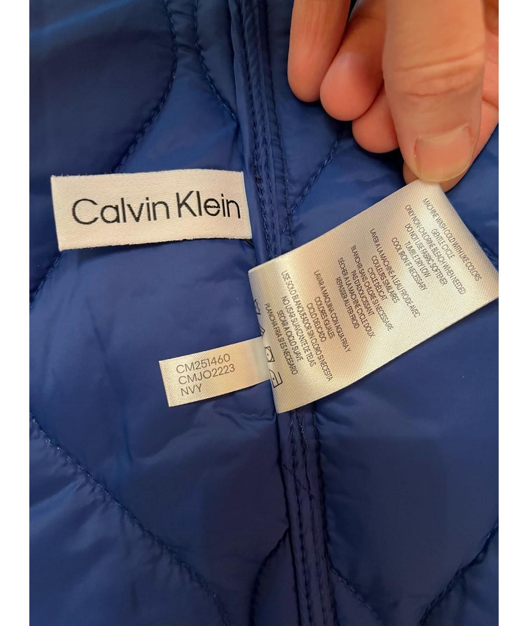 CALVIN KLEIN Темно-синяя полиэстеровая куртка, фото 7
