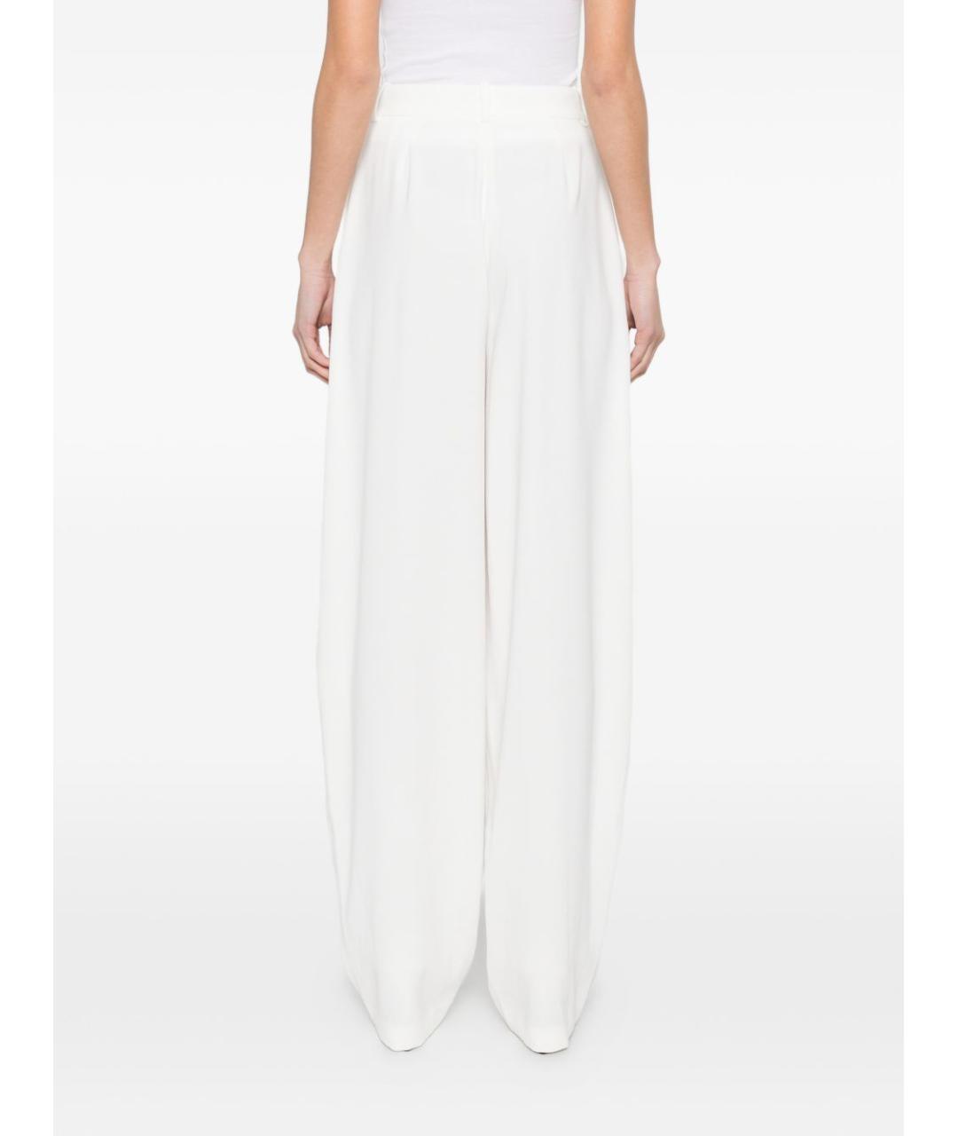 ELISABETTA FRANCHI Белые полиэстеровые прямые брюки, фото 6