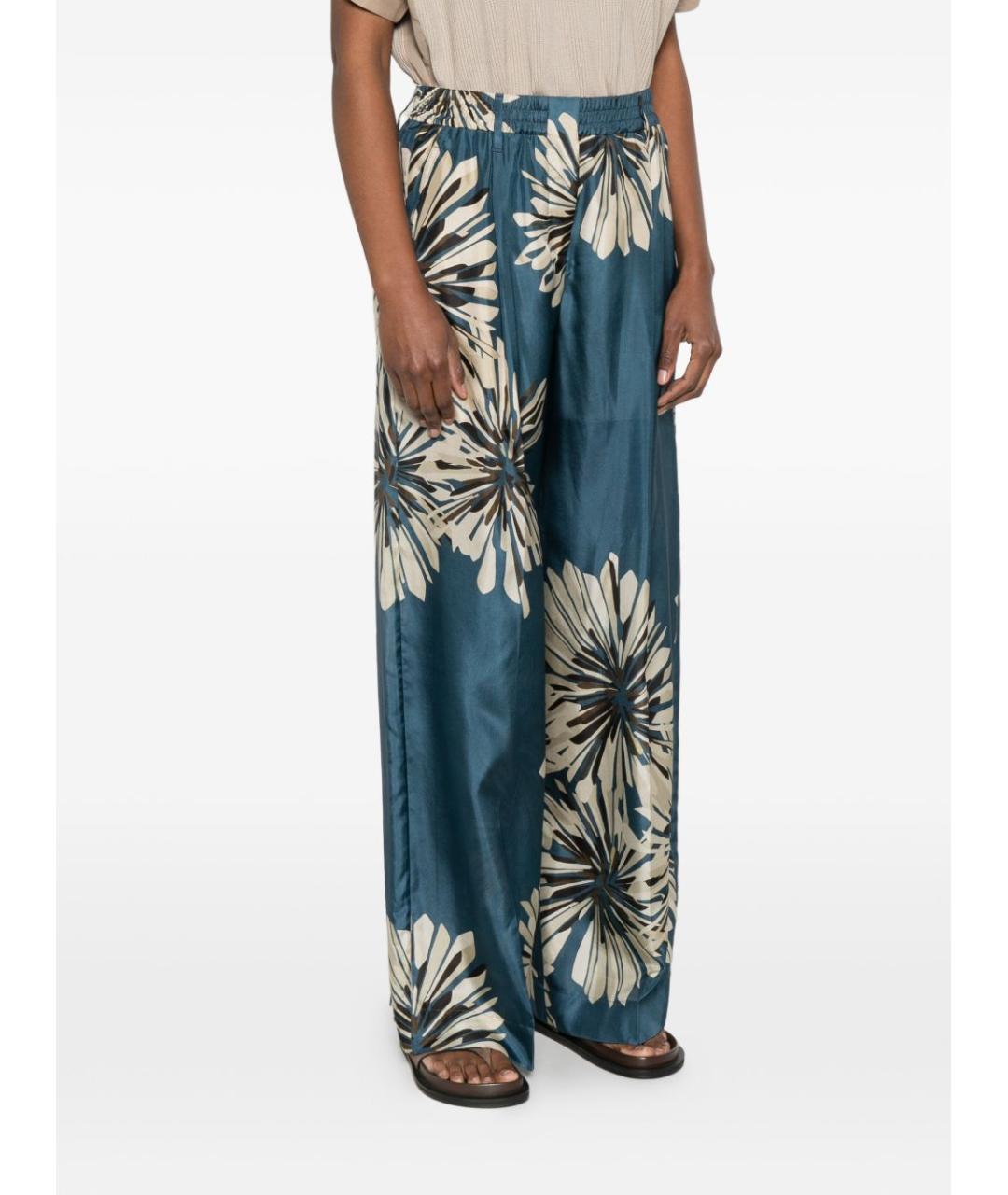 BRUNELLO CUCINELLI Мульти шелковые брюки широкие, фото 3