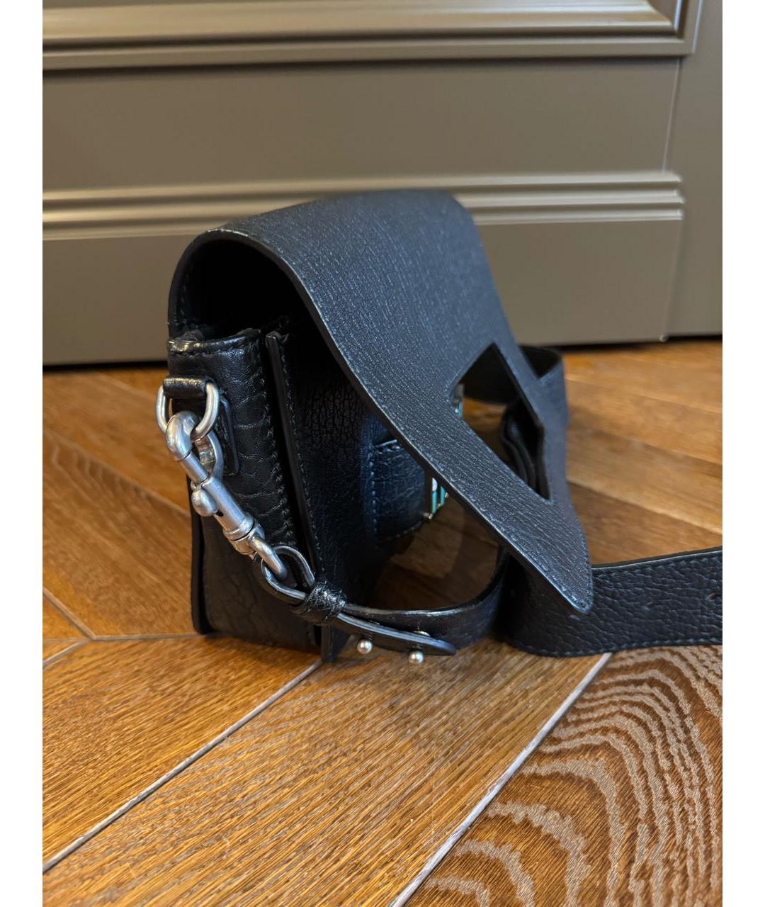 CHRISTIAN DIOR Черная кожаная сумка через плечо, фото 2