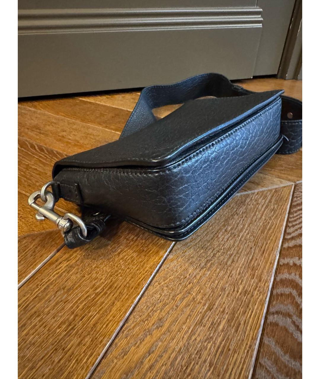 CHRISTIAN DIOR Черная кожаная сумка через плечо, фото 5