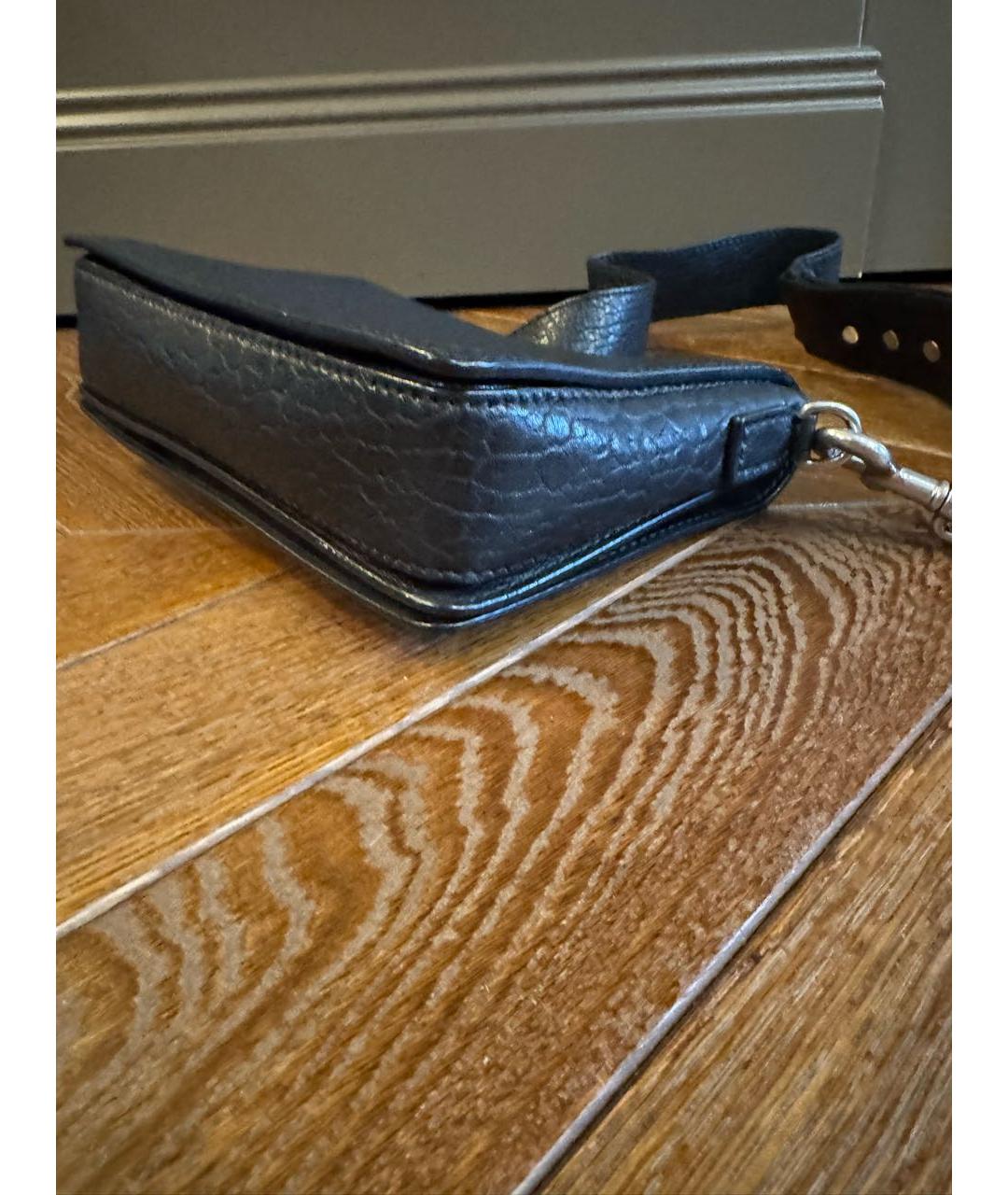 CHRISTIAN DIOR Черная кожаная сумка через плечо, фото 6