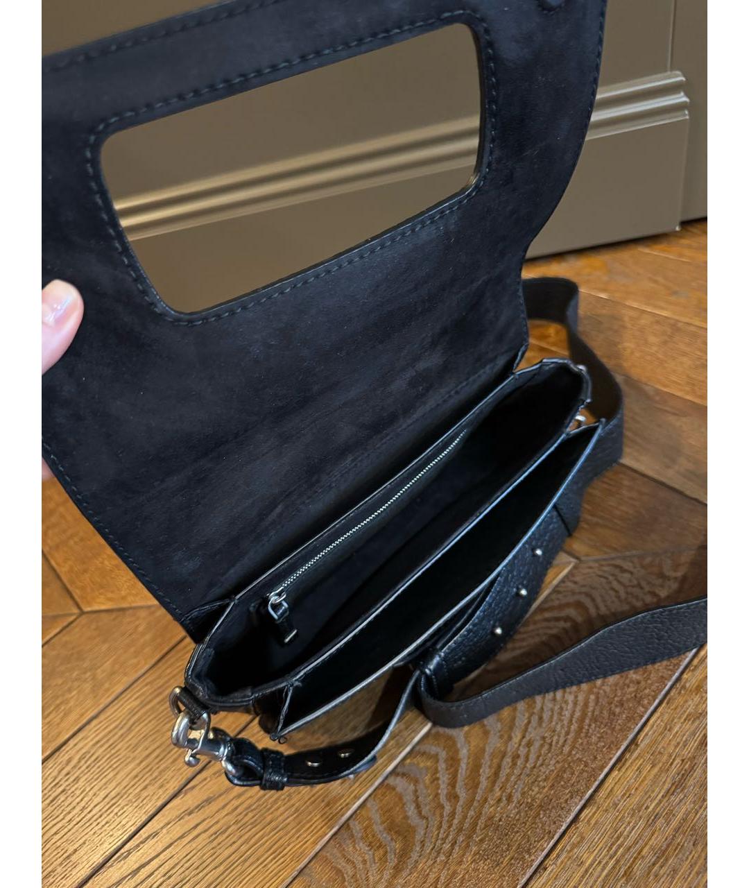CHRISTIAN DIOR Черная кожаная сумка через плечо, фото 4