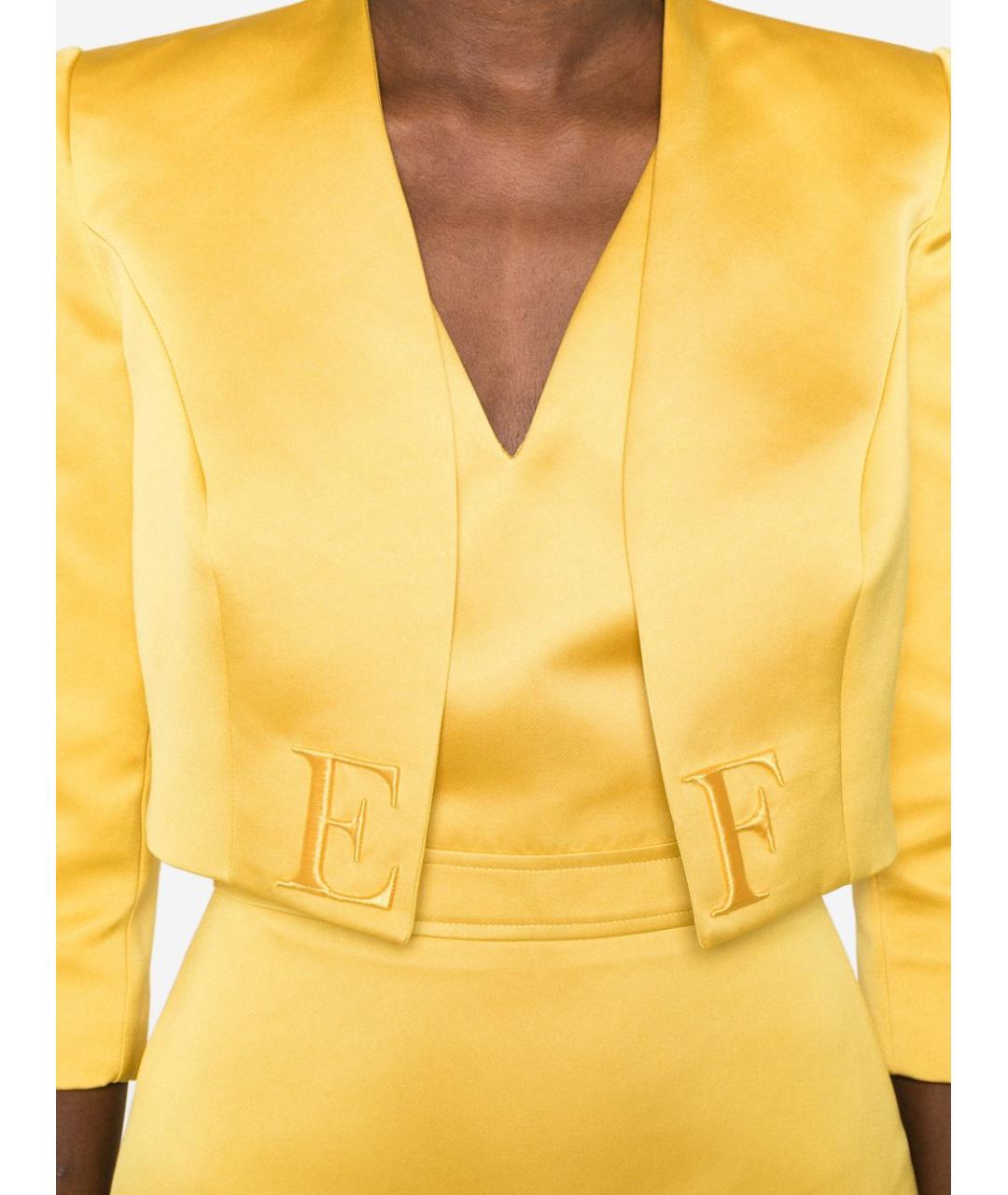 ELISABETTA FRANCHI Желтое полиэстеровое повседневное платье, фото 5