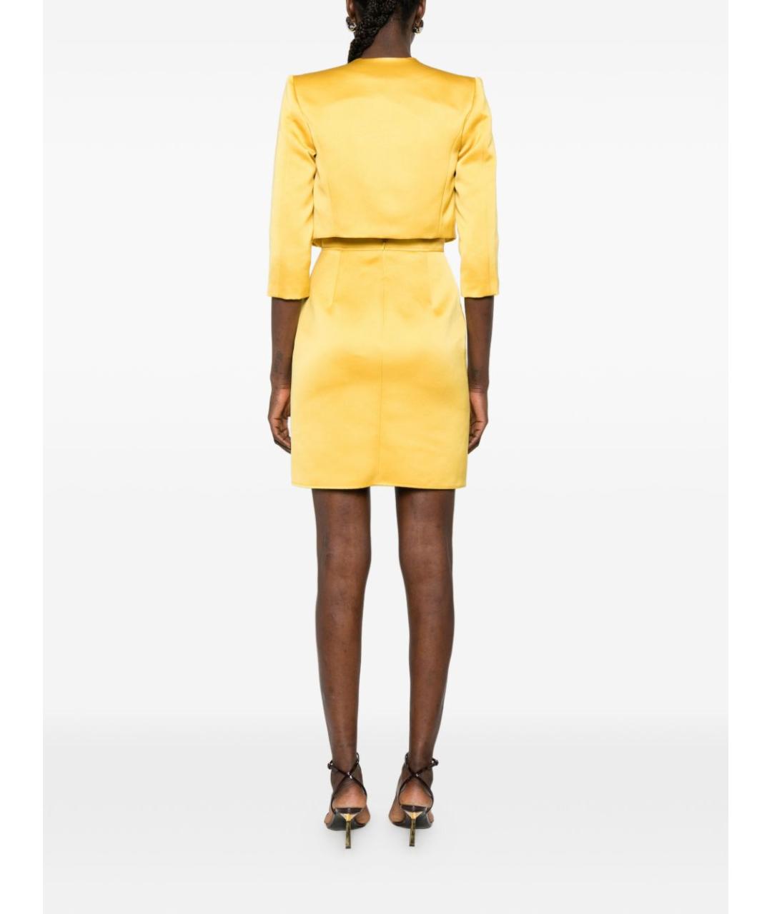 ELISABETTA FRANCHI Желтое полиэстеровое повседневное платье, фото 4