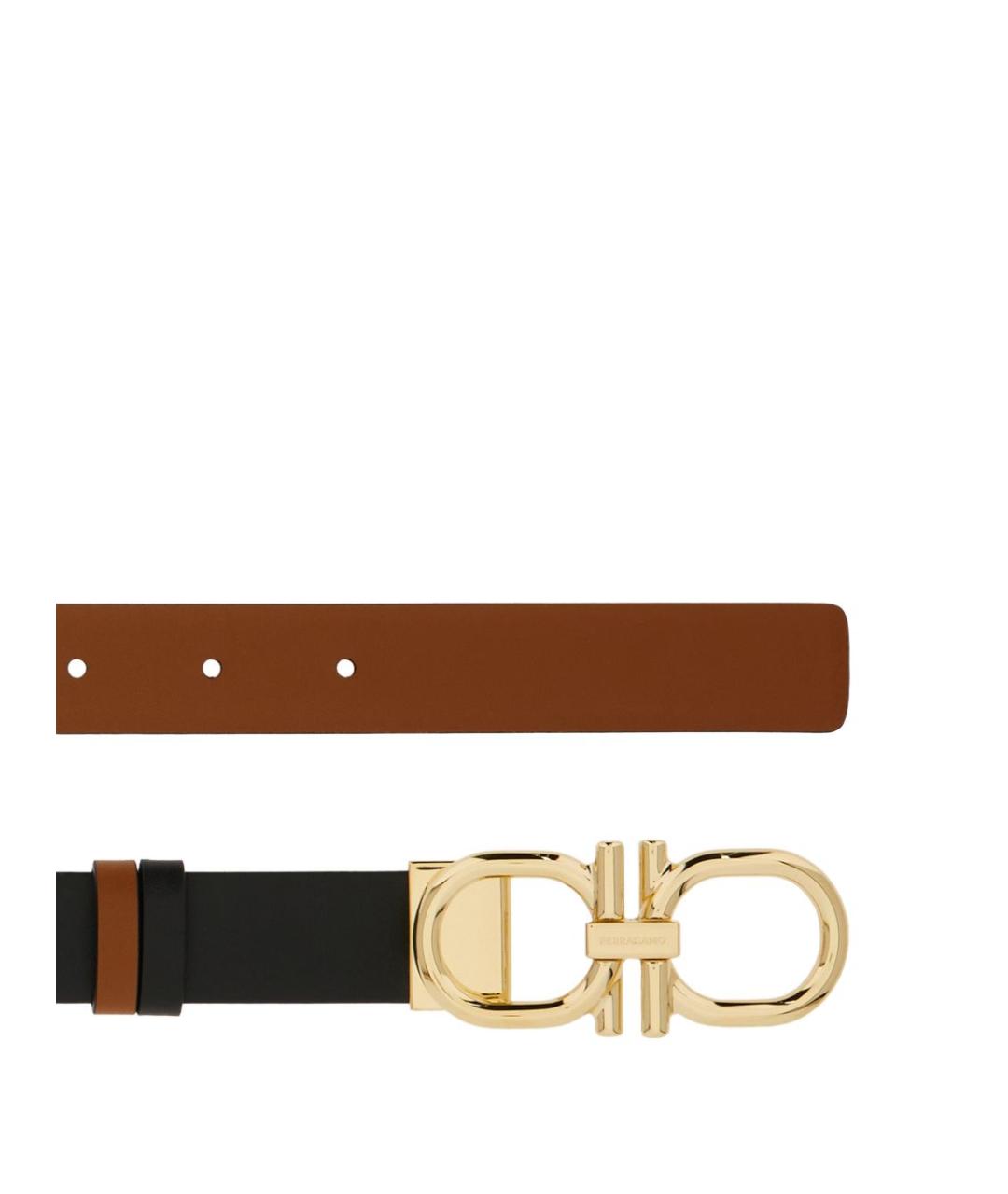 FERRAGAMO Черный кожаный ремень, фото 2