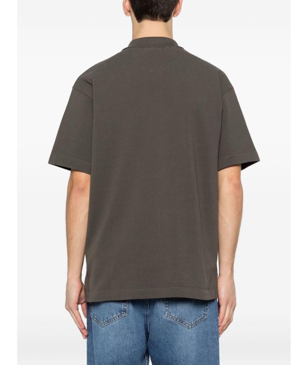 MAISON KITSUNE Коричневое хлопковое поло с коротким рукавом, фото 5