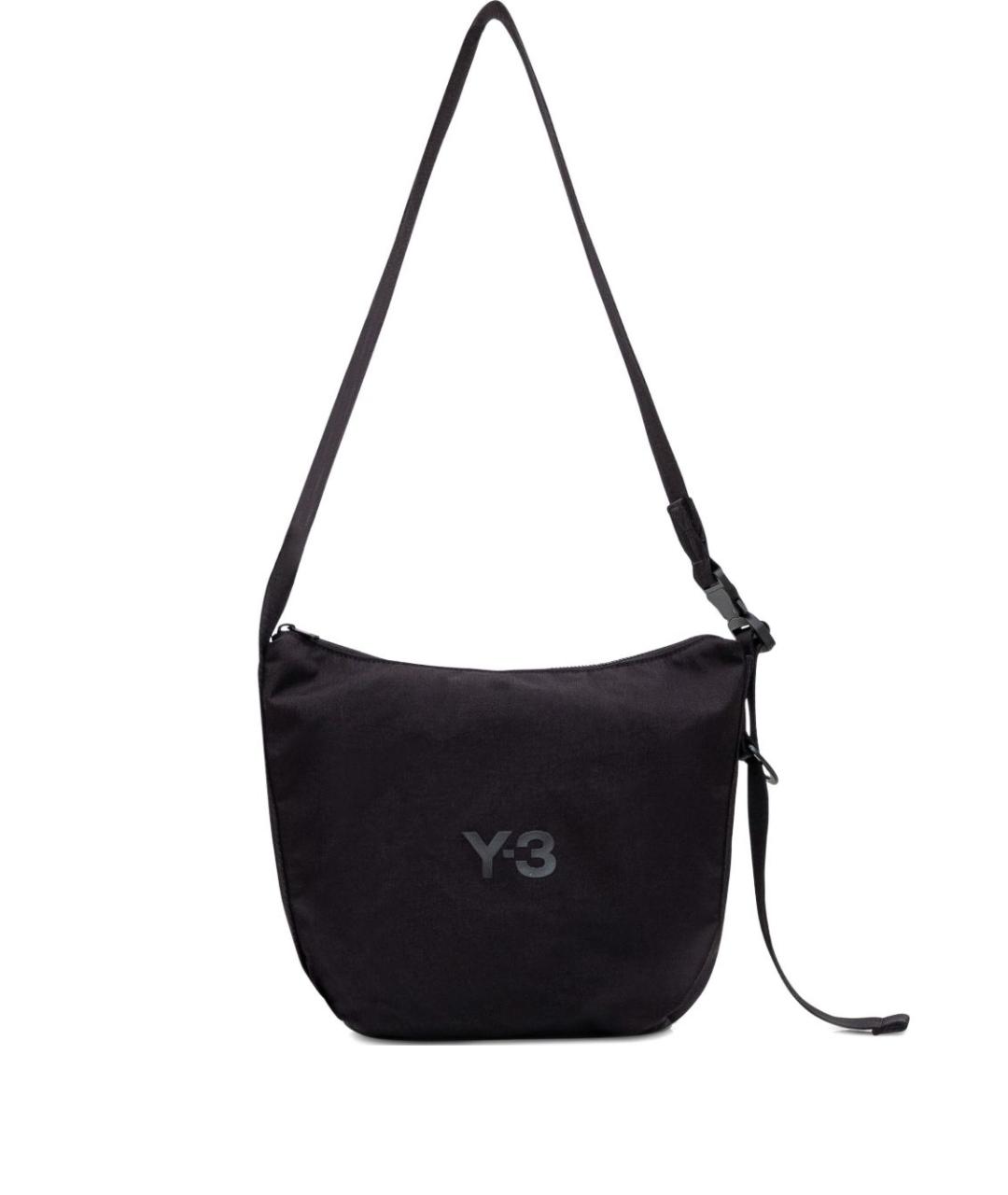 Y-3 Черная синтетическая сумка через плечо, фото 1