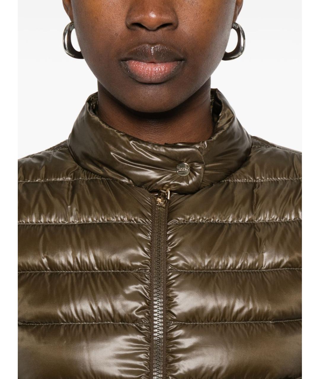 HERNO Зеленый полиамидовый пуховик, фото 5