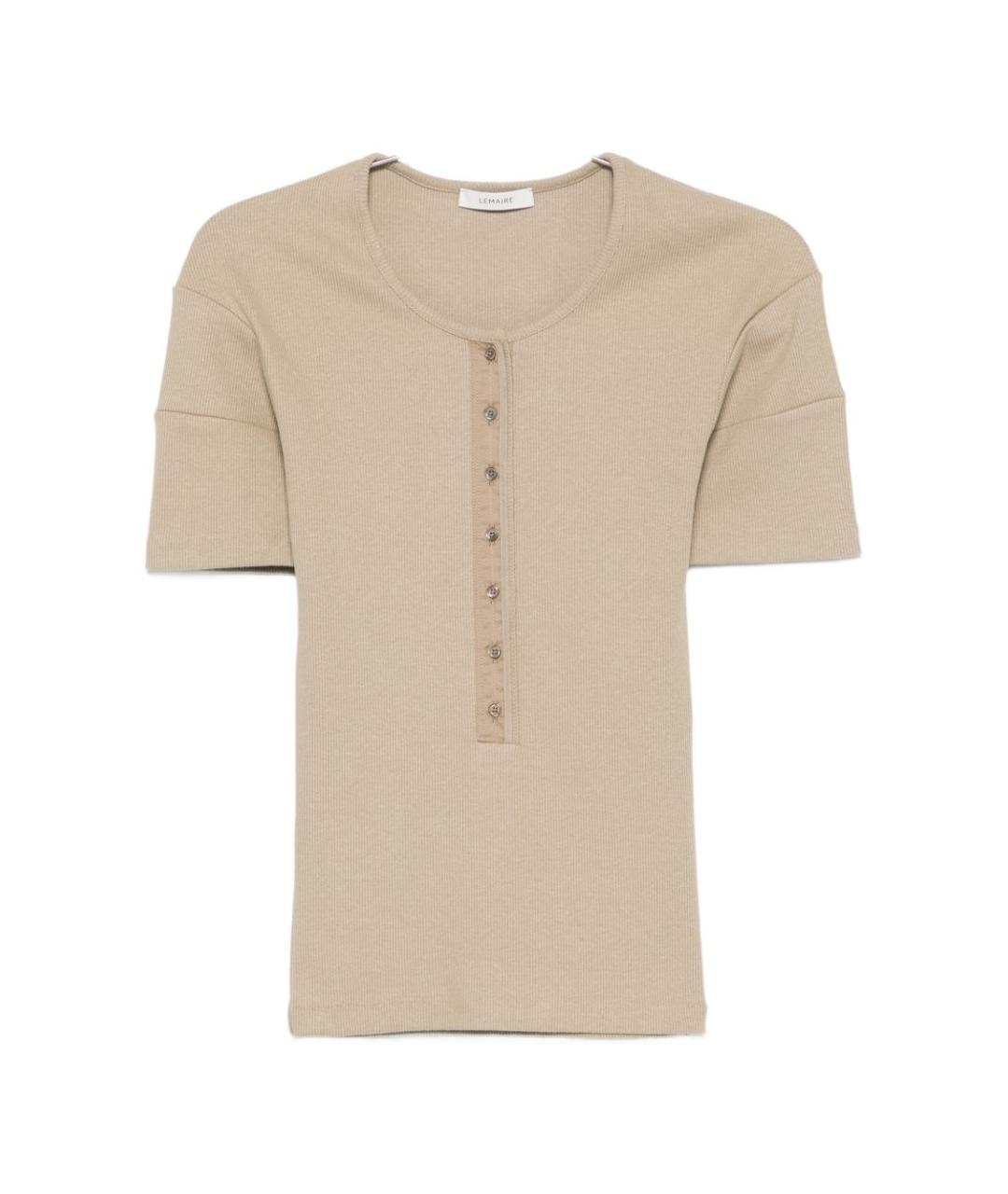 LEMAIRE Бежевая хлопковая футболка, фото 1