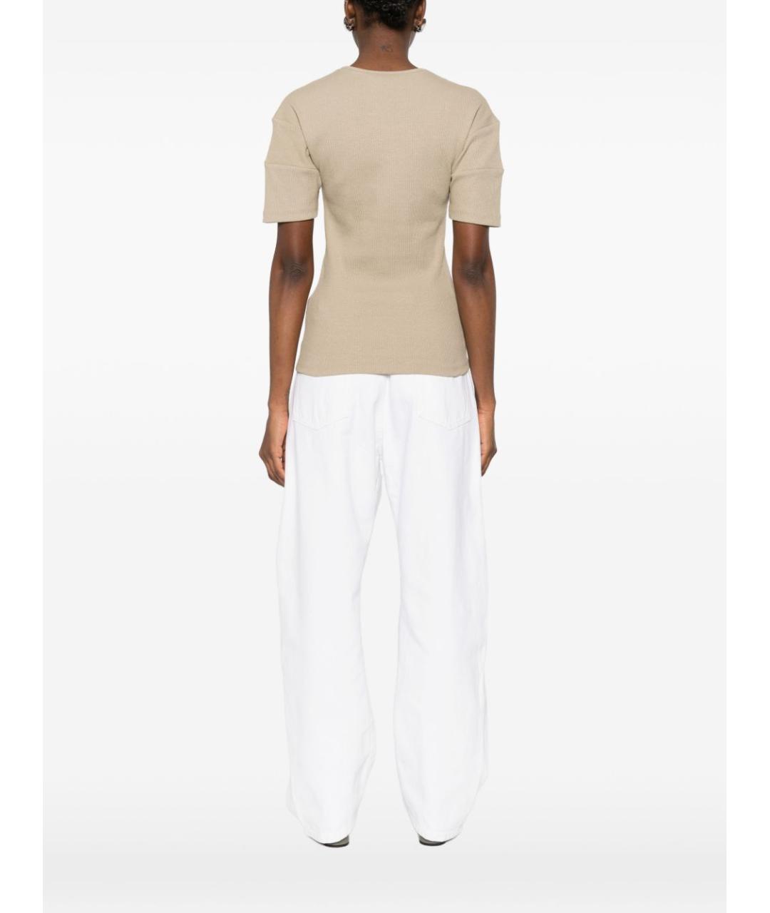 LEMAIRE Бежевая хлопковая футболка, фото 5