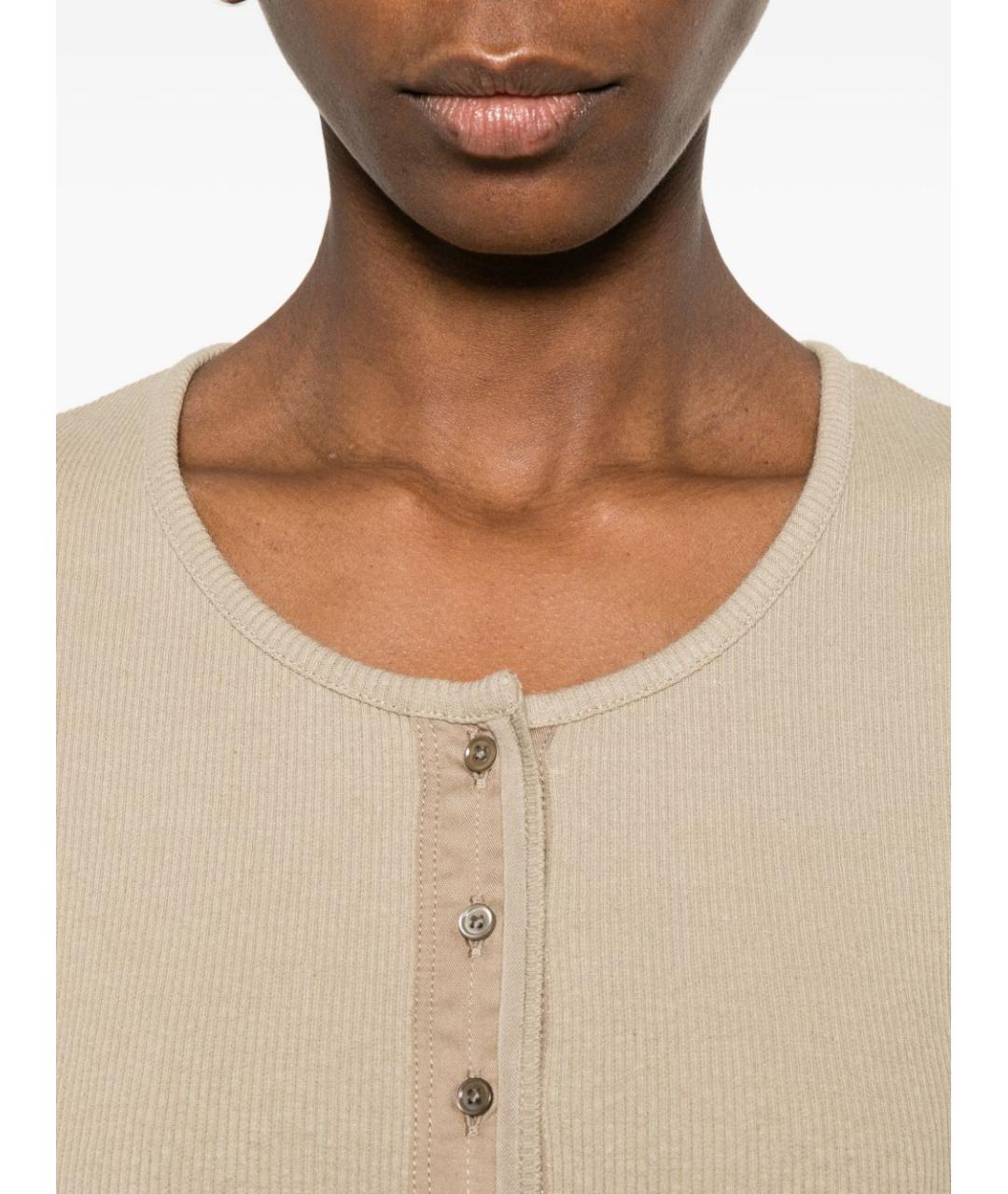 LEMAIRE Бежевая хлопковая футболка, фото 2