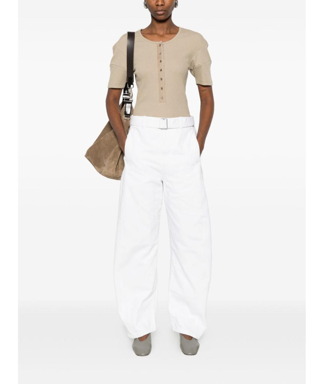 LEMAIRE Бежевая хлопковая футболка, фото 3