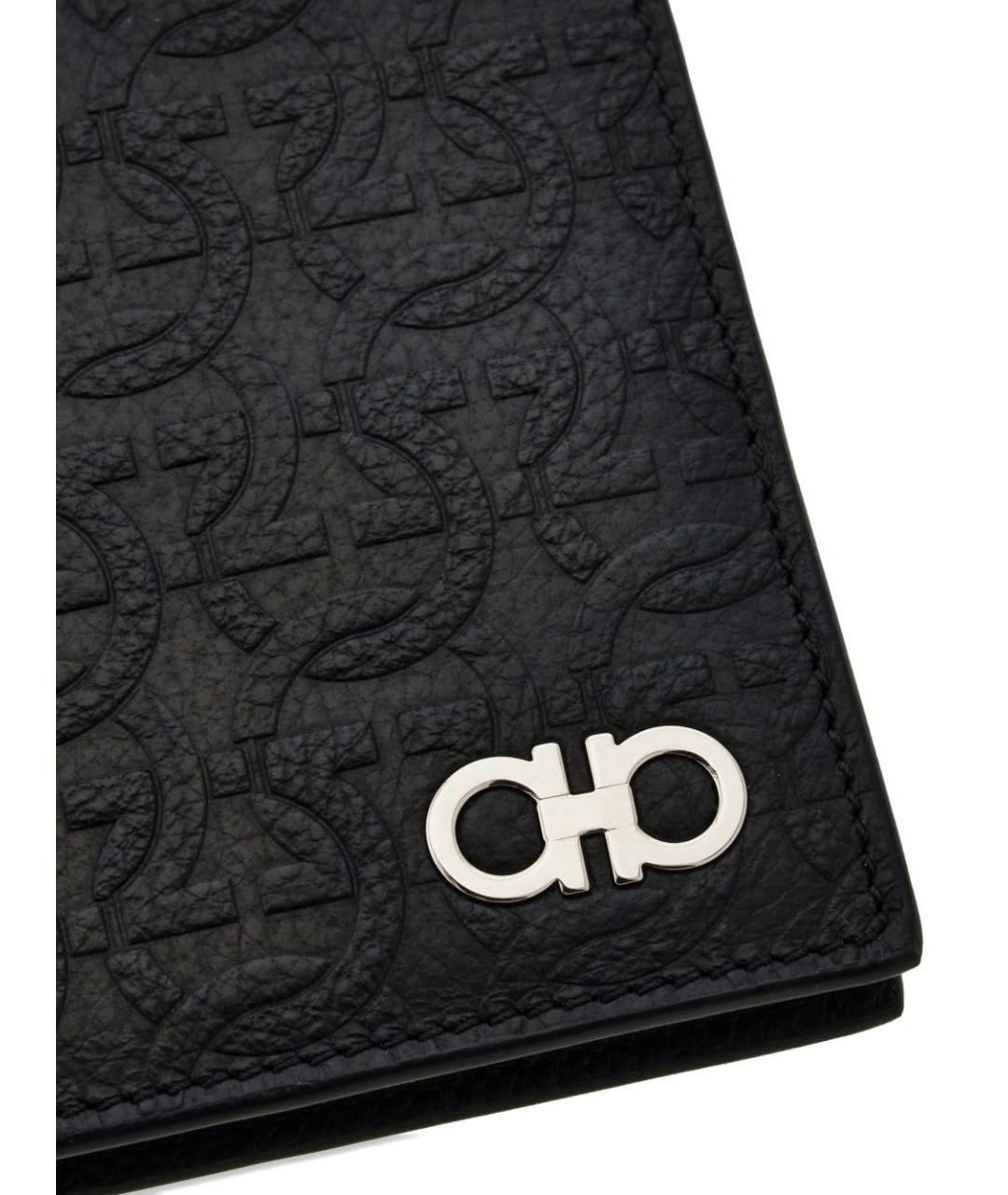 FERRAGAMO Черный кожаный кошелек, фото 2