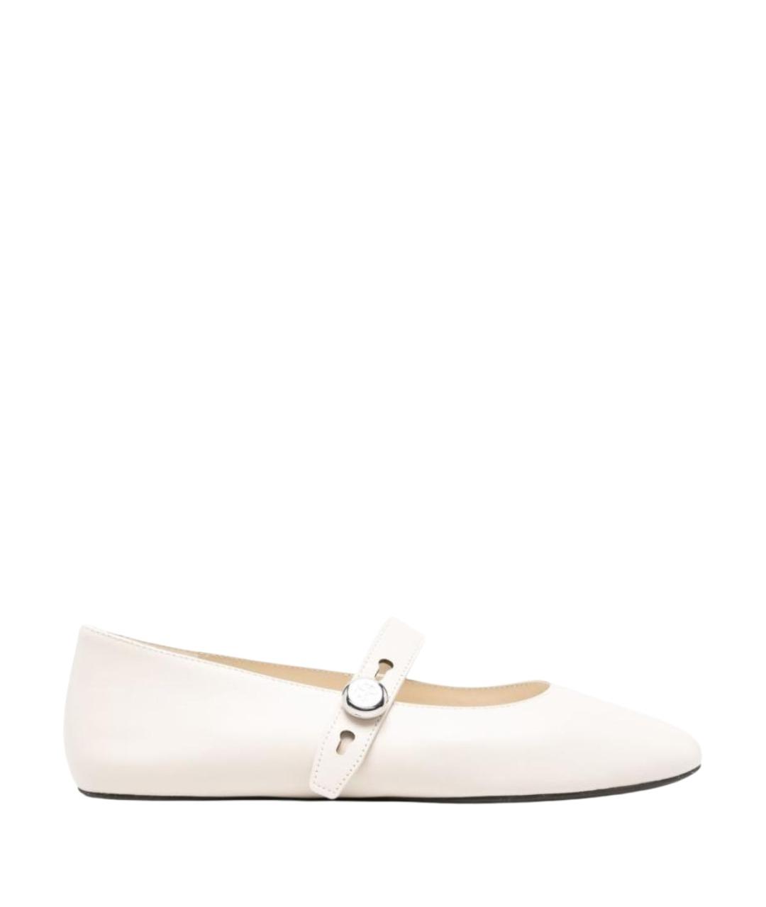 TORY BURCH Бежевые кожаные балетки, фото 1