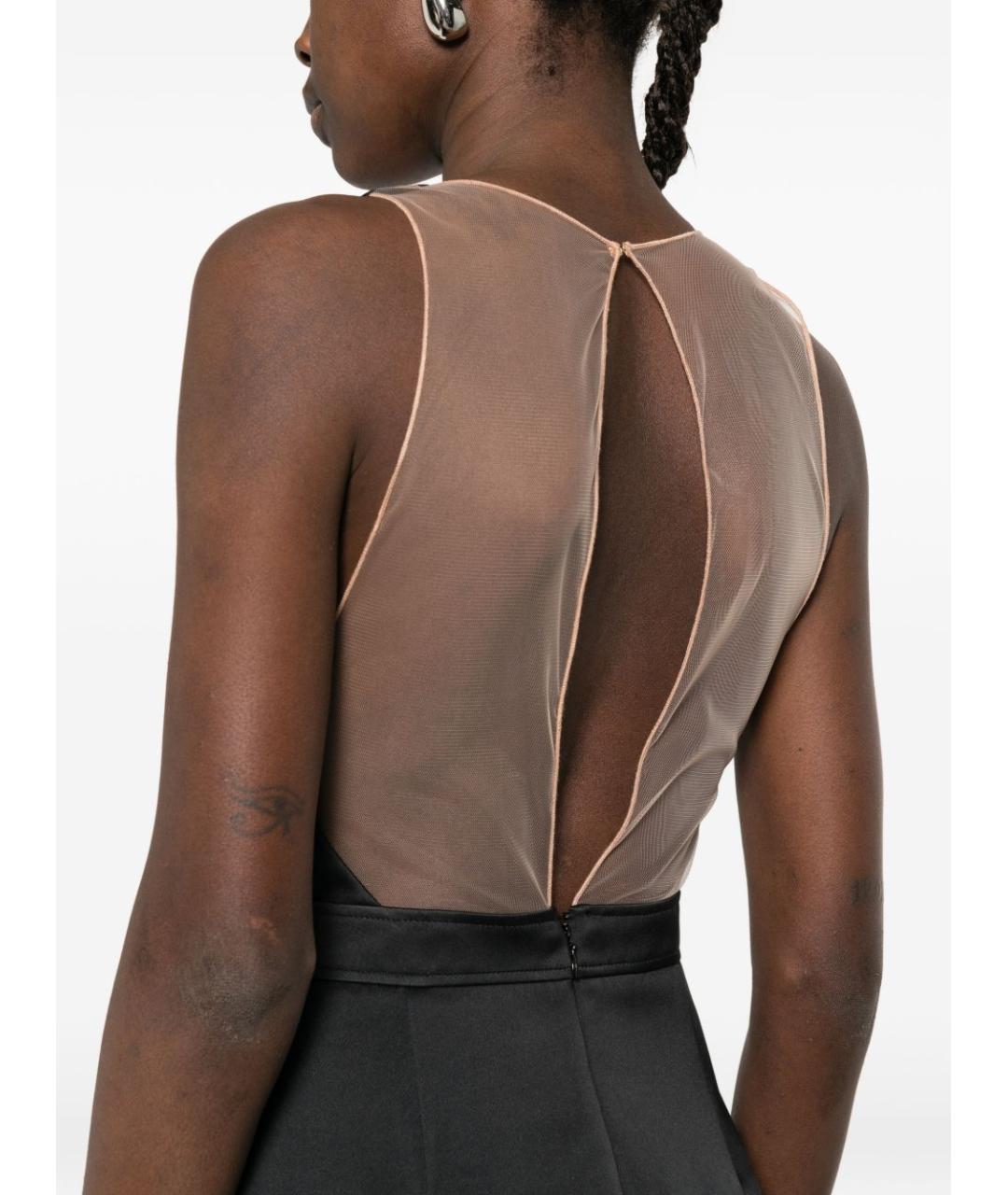 ELISABETTA FRANCHI Черное полиэстеровое повседневное платье, фото 5