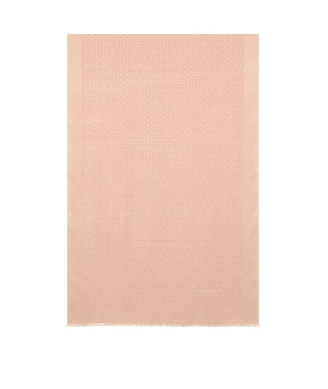 FERRAGAMO Розовый шерстяной шарф, фото 1