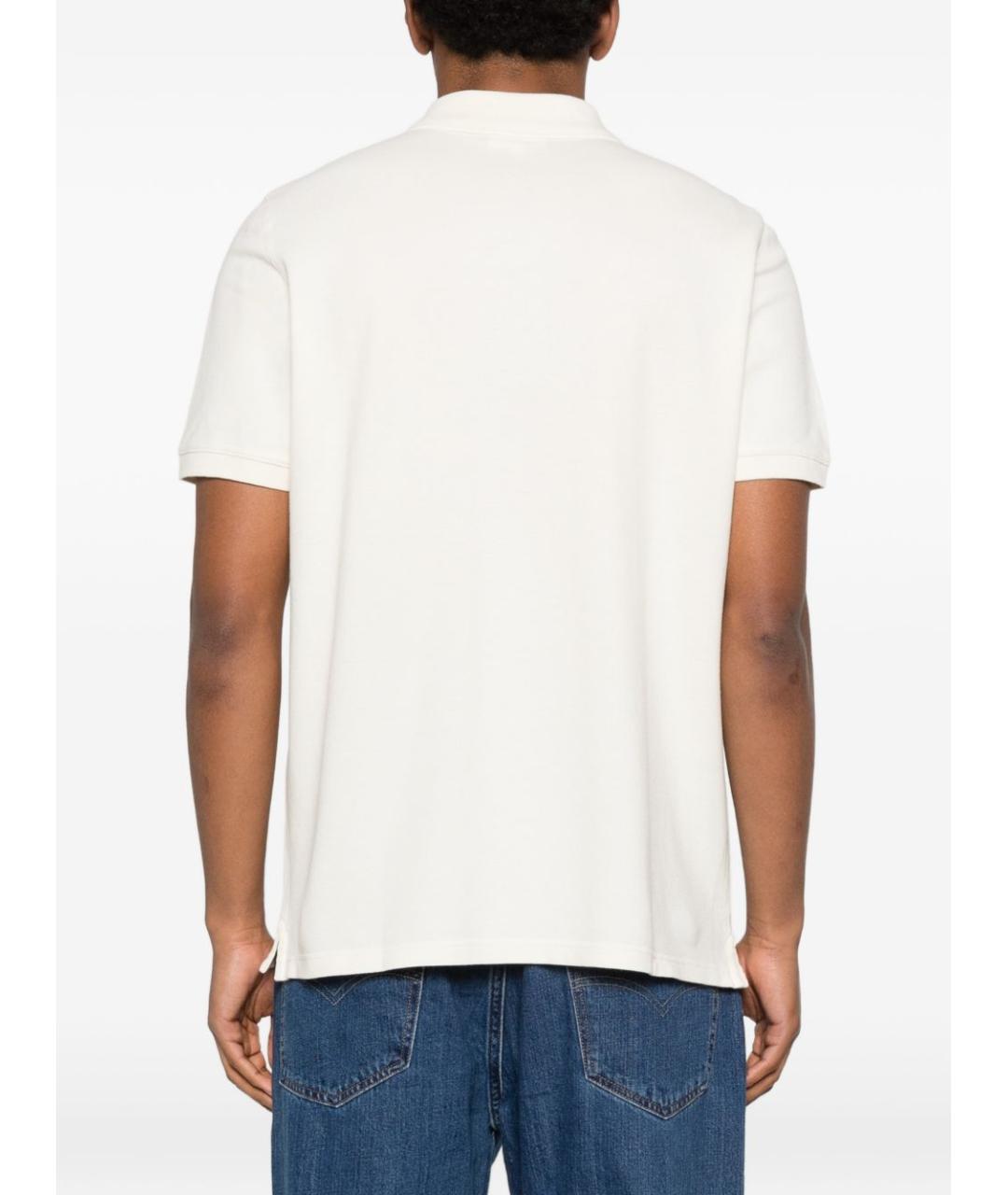 MAISON KITSUNE Бежевая хлопковая футболка, фото 4