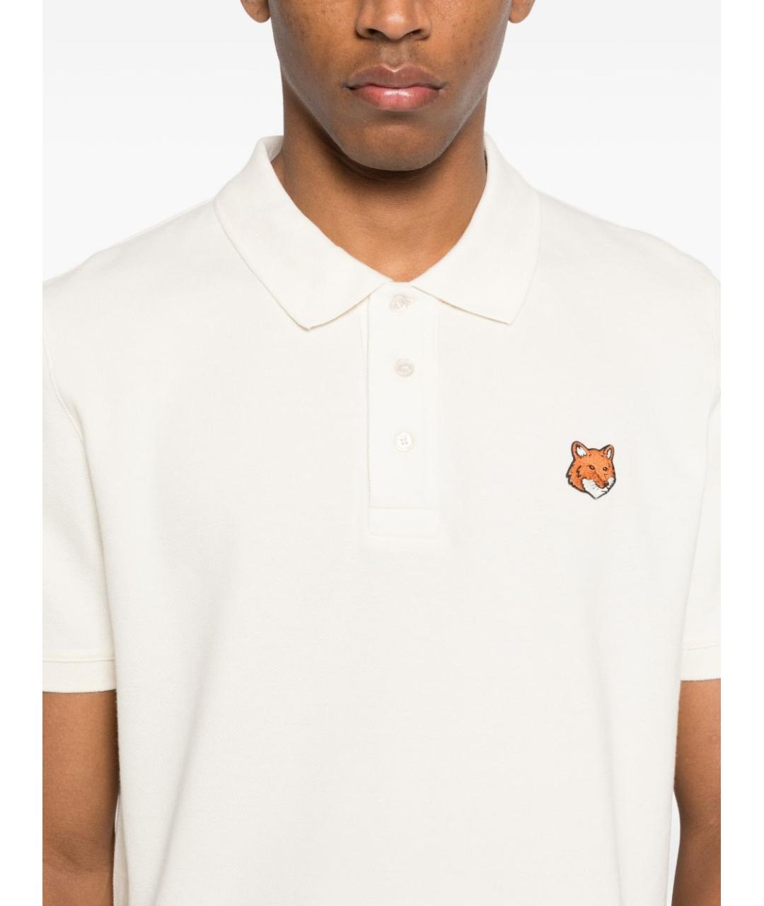 MAISON KITSUNE Бежевая хлопковая футболка, фото 2