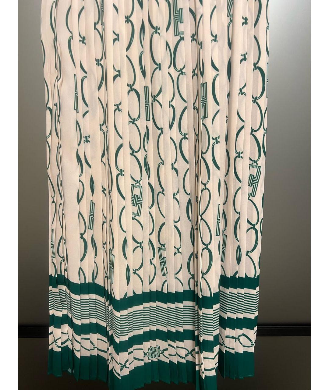 ELISABETTA FRANCHI Салатовая полиэстеровая юбка макси, фото 5