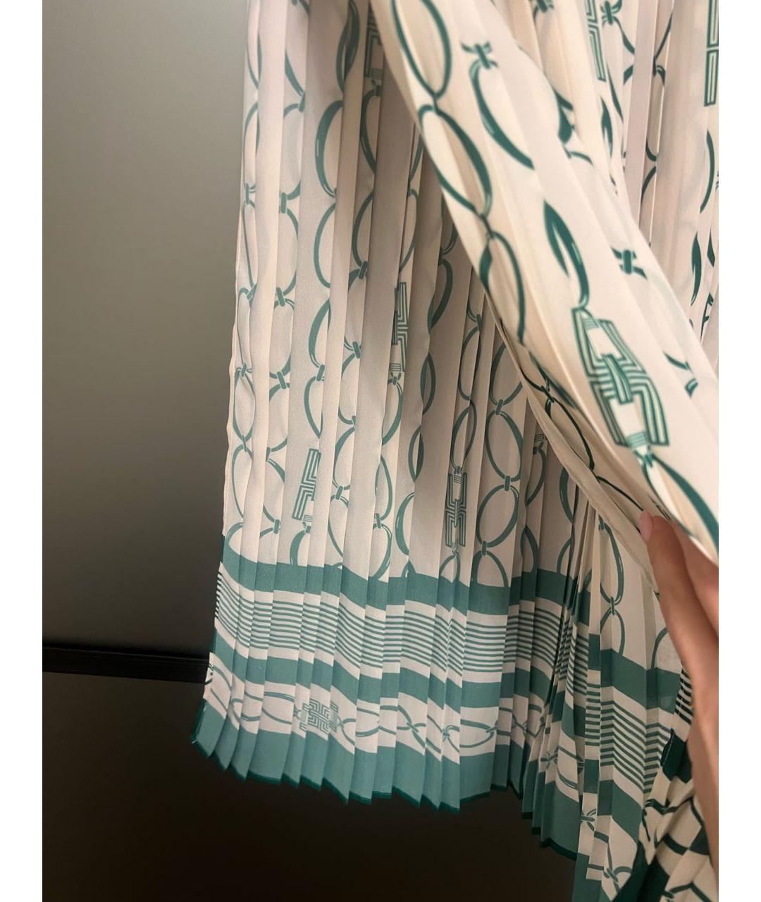 ELISABETTA FRANCHI Салатовая полиэстеровая юбка макси, фото 4