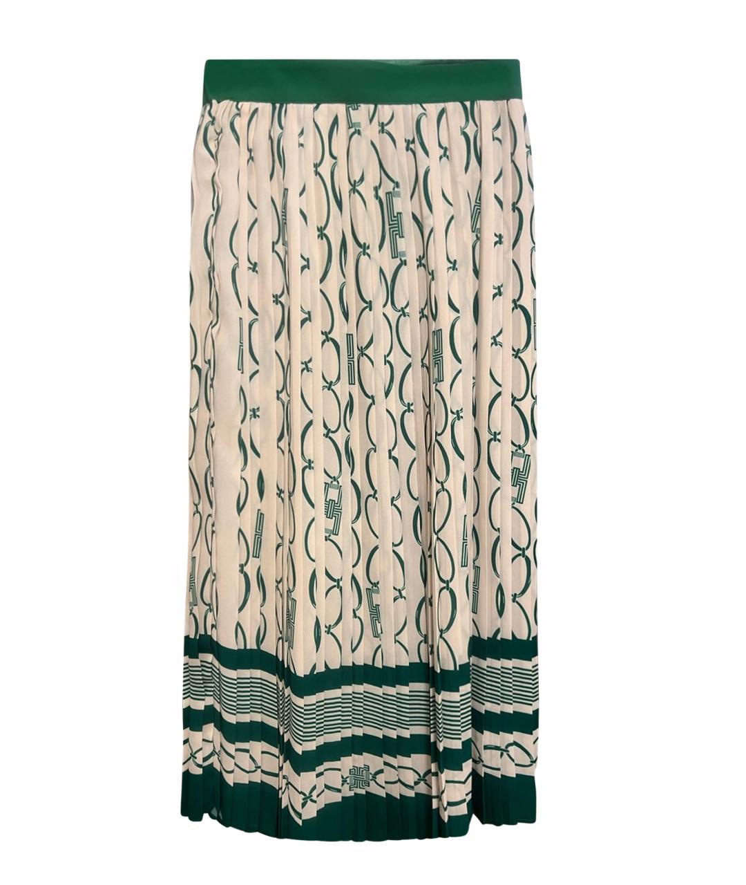ELISABETTA FRANCHI Салатовая полиэстеровая юбка макси, фото 1