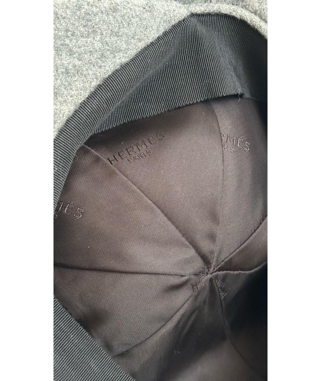 HERMES Серая кашемировая кепка, фото 7