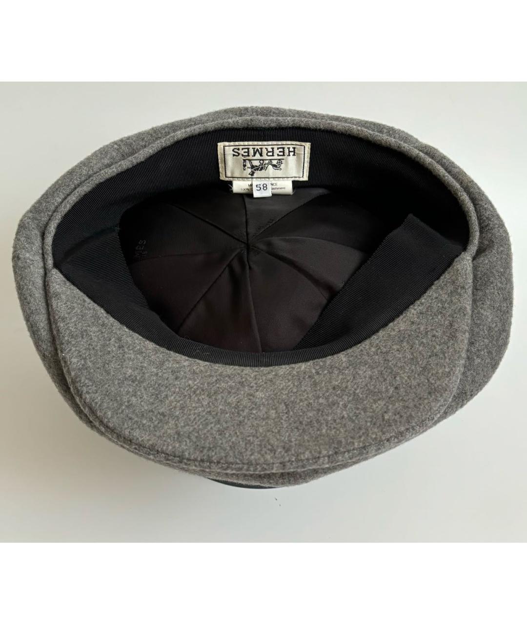 HERMES Серая кашемировая кепка, фото 6