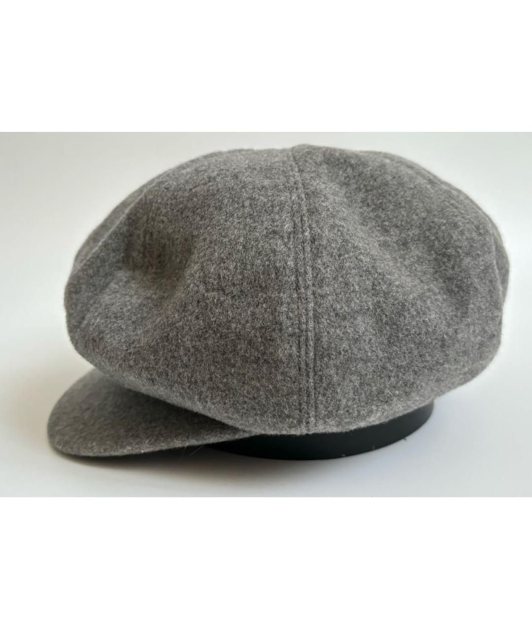HERMES Серая кашемировая кепка, фото 3