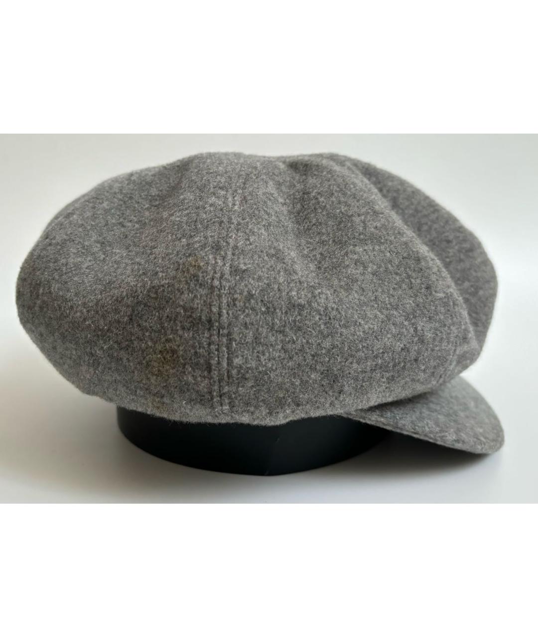 HERMES Серая кашемировая кепка, фото 2